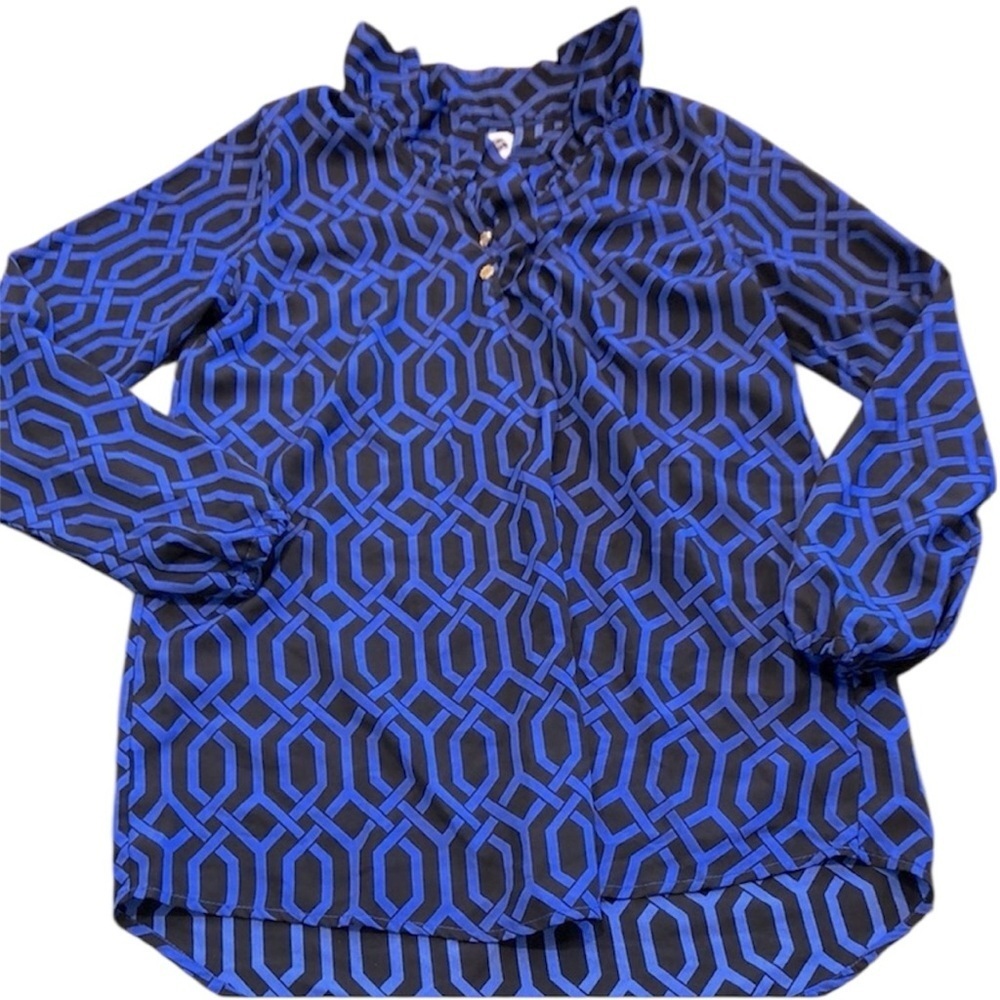 Mudpie purple and black geometric print size small